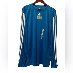 NWT Adidas Men’s Blue Long Sleeve Tee with Iconic Stripes 🆕 
Size XXL